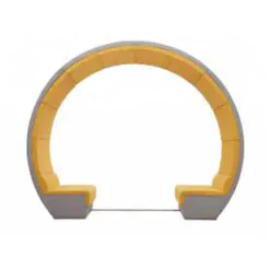 Rainbow shape office sofa – 2 Pieces Of Sofa per Set – Uniform Wood Structure/High Density Foam/Smooth Velvet Fabric Finish