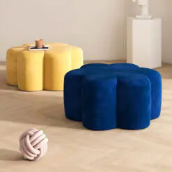 Petal shaped sofa ottoman – 6 Pieces Of Ottoman Only – Woven Smooth Velvet Fabric/Soft Velvet Fabric/Wood Frame