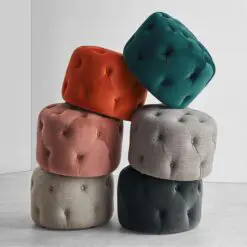 Velvet leisure footstool ottoman – 6 Pieces Of Ottoman Only – Cotton Velvet Fabric/Soft Velvet Fabric/Wood Frame