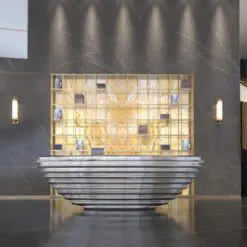 Office Metal Stainless Steel Reception Desk – ONLY RECEPTION DESK – Stainless Steel, Metal Structure