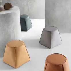 Leather Footstool Ottoman – 5 Pieces Of Ottoman Only – Uniform Structure/Cushion Seat/Cover Material Made of Faux Leather