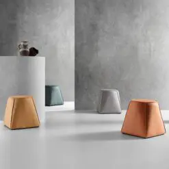 Leather Footstool Ottoman – 5 Pieces Of Ottoman Only – Uniform Structure/Cushion Seat/Cover Material Made of Faux Leather