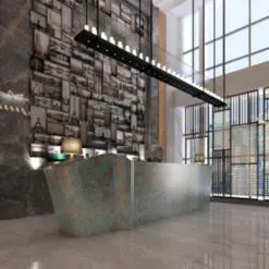 Bronze-Beauty Reception Desk – ONLY RECEPTION DESK – Stainless Steel, Metal Structure
