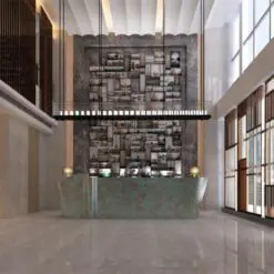 Bronze-Beauty Reception Desk – ONLY RECEPTION DESK – Stainless Steel, Metal Structure
