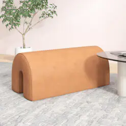 Arch soft cushion ottoman – 5 Pieces Of Ottoman Only – Woven Smooth Velvet Fabric/Soft Velvet Fabric/Wood Frame