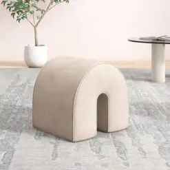 Arch soft cushion ottoman – 5 Pieces Of Ottoman Only – Woven Smooth Velvet Fabric/Soft Velvet Fabric/Wood Frame