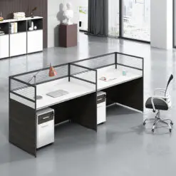 Workstation Cubicle Desk – Workstation For 4 People – Workstation+Screen Dividers