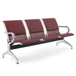 Office Buccoi-Benches – One Row of Bench Chair Only – PVC, PU Fabric, Leather Cushion Pad/Metal Structure