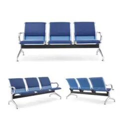 Office Buccoi-Benches – One Row of Bench Chair Only – PVC, PU Fabric, Leather Cushion Pad/Metal Structure