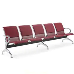 Office Buccoi-Benches – One Row of Bench Chair Only – PVC, PU Fabric, Leather Cushion Pad/Metal Structure
