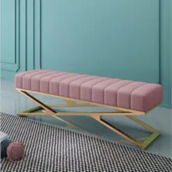 Nordic Luxury Design Benches – 5 Pieces Of Bench Per Set – Durable Woven Fabric/Metal Structure