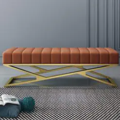 Nordic Luxury Design Benches – 5 Pieces Of Bench Per Set – Durable Woven Fabric/Metal Structure