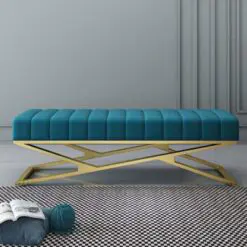 Nordic Luxury Design Benches – 5 Pieces Of Bench Per Set – Durable Woven Fabric/Metal Structure