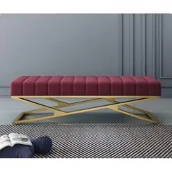 Nordic Luxury Design Benches – 5 Pieces Of Bench Per Set – Durable Woven Fabric/Metal Structure