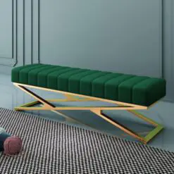 Nordic Luxury Design Benches – 5 Pieces Of Bench Per Set – Durable Woven Fabric/Metal Structure
