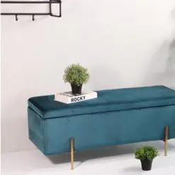 Office Storage Bench – 6 Pieces Of Bench Per Set – Durable Woven Fabric/Velvet Cover/Metal Structure