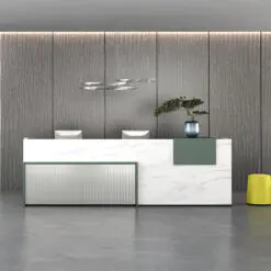 Luxury Commercial Reception Desk – RECEPTION DESK ONLY – High Quality Wood/Marble Plate/E0 Grade PB Panel
