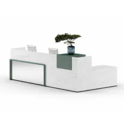 Luxury Commercial Reception Desk – RECEPTION DESK ONLY – High Quality Wood/Marble Plate/E0 Grade PB Panel