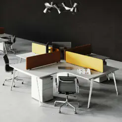 Workstation Cubicle With Drawers – Workstation For 4 People – Workstation+Screen Dividers