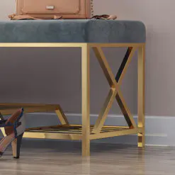 Multi-Space Upholstered Bench – 6 Pieces Of Bench Per Set – Durable Woven Fabric/Metal Structure
