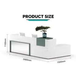 Luxury Commercial Reception Desk – RECEPTION DESK ONLY – High Quality Wood/Marble Plate/E0 Grade PB Panel