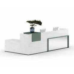 Luxury Commercial Reception Desk – RECEPTION DESK ONLY – High Quality Wood/Marble Plate/E0 Grade PB Panel