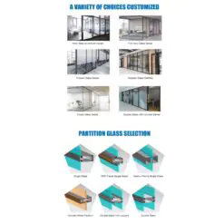 Aluminum glass office wall partition