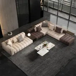 Upholstered Leather Sectional Sofa – 3 PIECES PER SET – Uniform Structure Metal Frame/ High Quality Frosted Leather/Soft Cortex