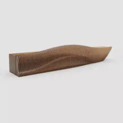 Fish Bone Structure Reception Desk – RECEPTION DESK ONLY – Solid Wood/Parametric Shape/Customizable