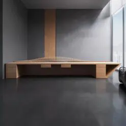 Fish Bone Structure Reception Desk – RECEPTION DESK ONLY – Solid Wood/Parametric Shape/Customizable