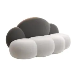 Nordic Art Cloud Sofa – 3 PIECES Per Set – Uniform Structure Metal Frame/Cushion Fabric/High Density Sponge With Fabric Finish