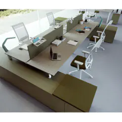 MDF Laptop Workstation Set – Workstation For 4 People – Workstation+Screen Dividers