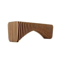 Buccoi-Parametric Design Benches – 5 Pieces per Set – Parametric Design/Solid Wood/Natural Automotive Painting