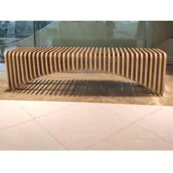 Buccoi-Parametric Design Benches – 5 Pieces per Set – Parametric Design/Solid Wood/Natural Automotive Painting