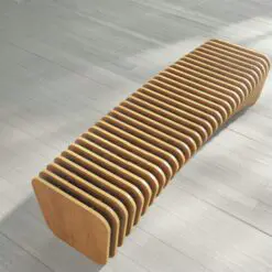Buccoi-Parametric Design Benches – 5 Pieces per Set – Parametric Design/Solid Wood/Natural Automotive Painting