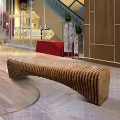 Buccoi-Parametric Design Benches – 5 Pieces per Set – Parametric Design/Solid Wood/Natural Automotive Painting