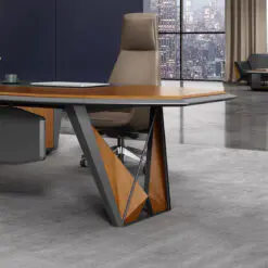 New style high tech executive desk – L-shape Desk + Attached Side Cabinet – Medium Density Fiberboard/Uniform Structure/Wear Resistance Surface