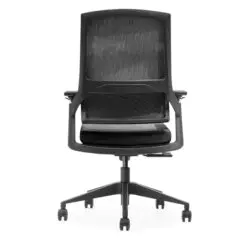 Buccoi-Mesh Short Back Office Chair – Adjustable Height – Durable Aluminum Base/Fabric Seat Top/Nylon Armrest/High Elasticity Mesh Backrest