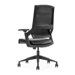Buccoi-Mesh Short Back Office Chair – Adjustable Height – Durable Aluminum Base/Fabric Seat Top/Nylon Armrest/High Elasticity Mesh Backrest