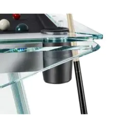 Lavish Crystal Glass Pool Table – Pool Table+Pool Accessory – Tempered Crystal Glass/Leather Pocket/Wool Cloth & Slate
