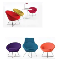 Nordic Modern Fabric Accent Chair – 12 chairs per set – Velvet Fabric/Top Cushion Smooth Velvet Fabric/Steel Frame