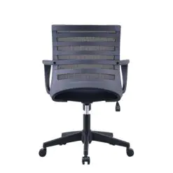 Low-Back (back support) Office Chair – Adjustable Height – Durable Aluminum Base/Fabric Seat Top/High Elasticity Mesh Backrest