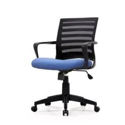 Low-Back (back support) Office Chair – Adjustable Height – Durable Aluminum Base/Fabric Seat Top/High Elasticity Mesh Backrest