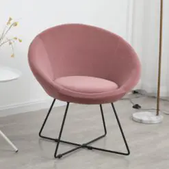 Nordic Modern Fabric Accent Chair – 12 chairs per set – Velvet Fabric/Top Cushion Smooth Velvet Fabric/Steel Frame