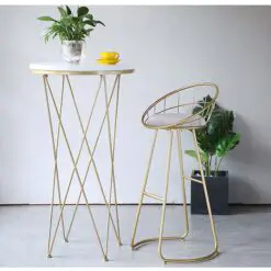 Stainless Steel Frame Luxury Stool – 12 PIECES Of Stool Seat Set – Top Cushion/Top Fabric/Stainless Steel Metal Frame