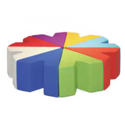 V Shape ottoman – 7 Pieces Of Ottoman Only – Woven Cotton Fabric/Soft Fabric/Wood Frame