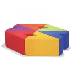 V Shape ottoman – 7 Pieces Of Ottoman Only – Woven Cotton Fabric/Soft Fabric/Wood Frame
