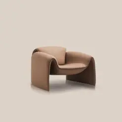 Unique Design Lounge Chair – 6 chairs per set – Woven Fabric Seat/Smooth Leather-Like Fabric/Wood Frame