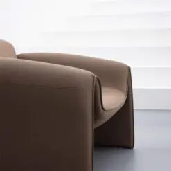 Unique Design Lounge Chair – 6 chairs per set – Woven Fabric Seat/Smooth Leather-Like Fabric/Wood Frame