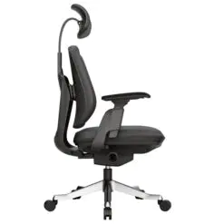 Buccoi A-series Leather Ergonomic Chair – Adjustable/Synchronized-Tilting – Aluminum Alloy Base/Faux Leather